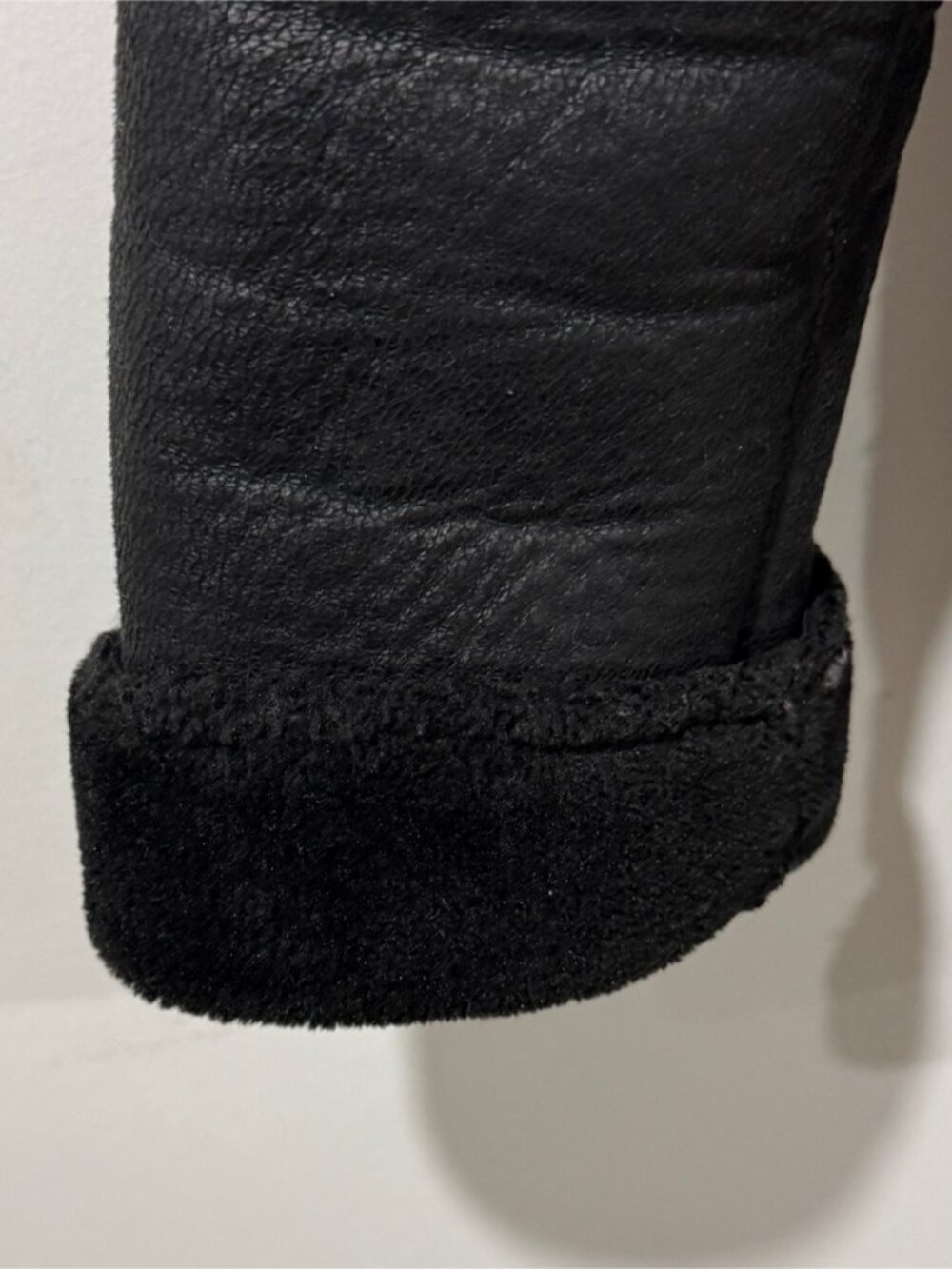 Zara Woman Size L Black Faux Shearling Aviator Jacket - Picture 7 of 11